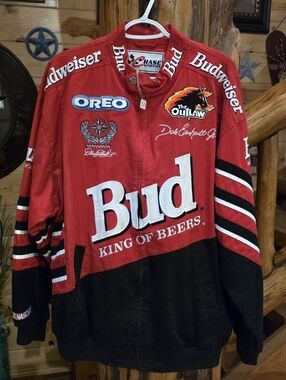 Budweiser Red and Black Racing Bomber Jacket